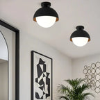 Plafonnier semi-encastré minimaliste à abat-jour mini dôme