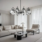 Lustres modernes réglables en métal gris argenté et métal gris