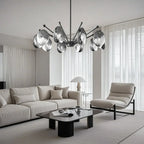 Lustres modernes réglables en métal gris argenté et métal gris