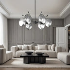 Lustres modernes réglables en métal gris argenté et métal gris