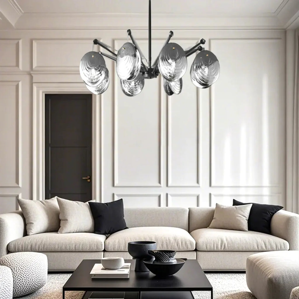 Lustres modernes réglables en métal gris argenté et métal gris