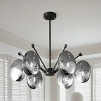 Lustres modernes réglables en métal gris argenté et métal gris