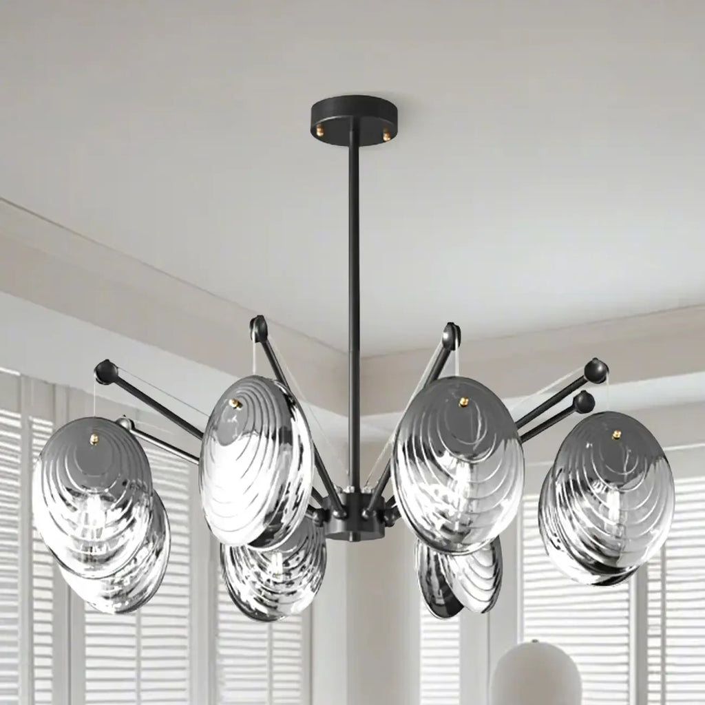 Lustres modernes réglables en métal gris argenté et métal gris