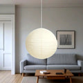 Suspension lanterne en papier blanc recyclé pour salon