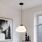 Suspension LED en verre laiteux style nordique pour salon