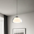 Suspension LED en verre laiteux style nordique pour salon