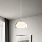 Suspension LED en verre laiteux style nordique pour salon