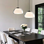 Suspension LED en verre laiteux style nordique pour salon