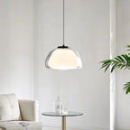 Suspension LED en verre laiteux style nordique pour salon
