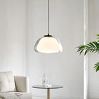 Suspension LED en verre laiteux style nordique pour salon