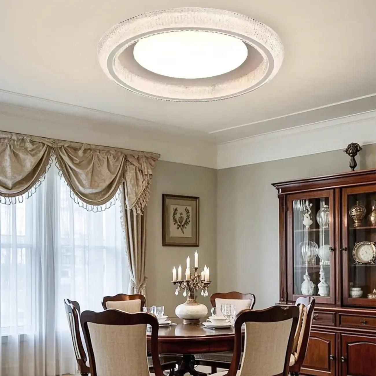 Plafonnier moderne à intensité variable en cristal pour chambre à coucher