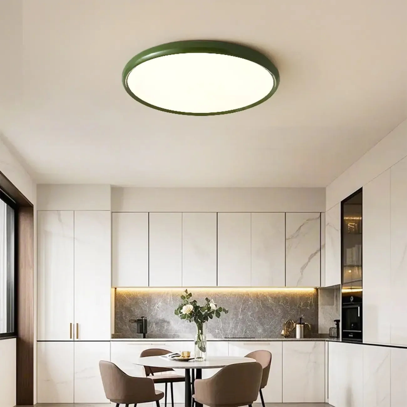 Plafonnier LED rond en acrylique à intensité variable pour usage résidentiel