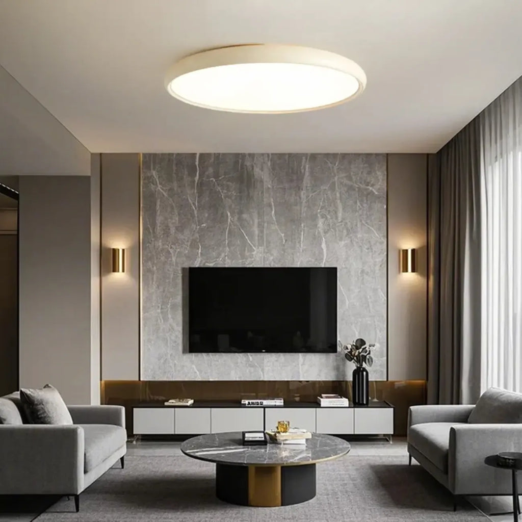 Plafonnier LED rond en acrylique à intensité variable pour usage résidentiel