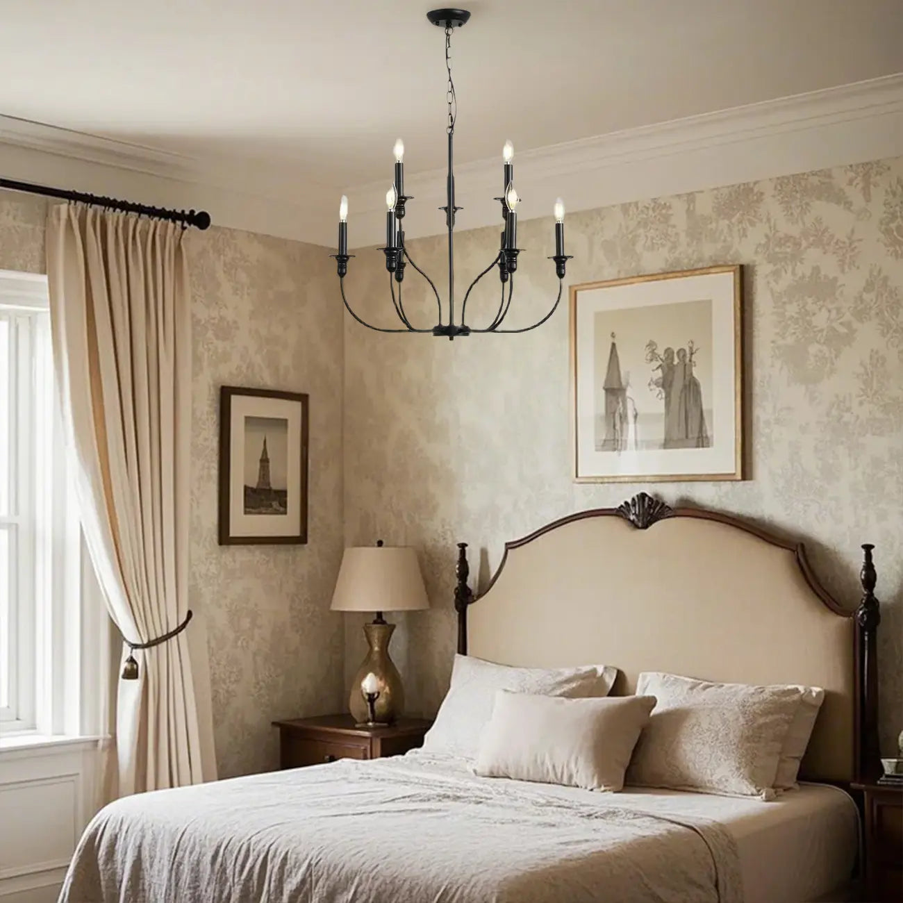 Lustres industriels noirs à hauteur réglable pour la maison