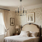 Lustres industriels noirs à hauteur réglable pour la maison