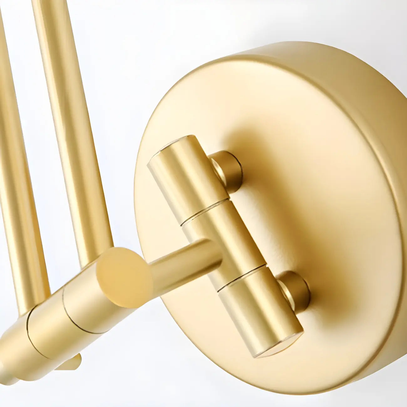 Applique murale moderne dorée à bras articulé réglable avec abat-jour blanc