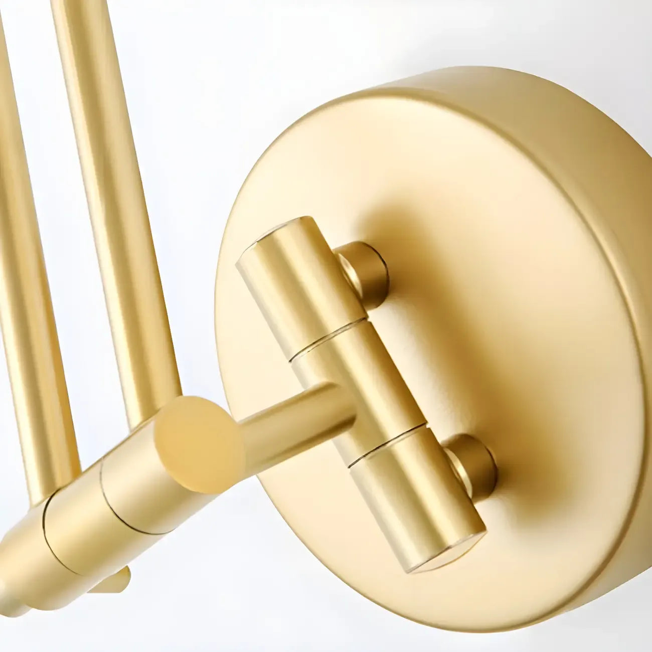 Applique murale moderne dorée à bras articulé réglable avec abat-jour blanc