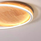 Plafonnier LED rond encastré en bois naturel nordique