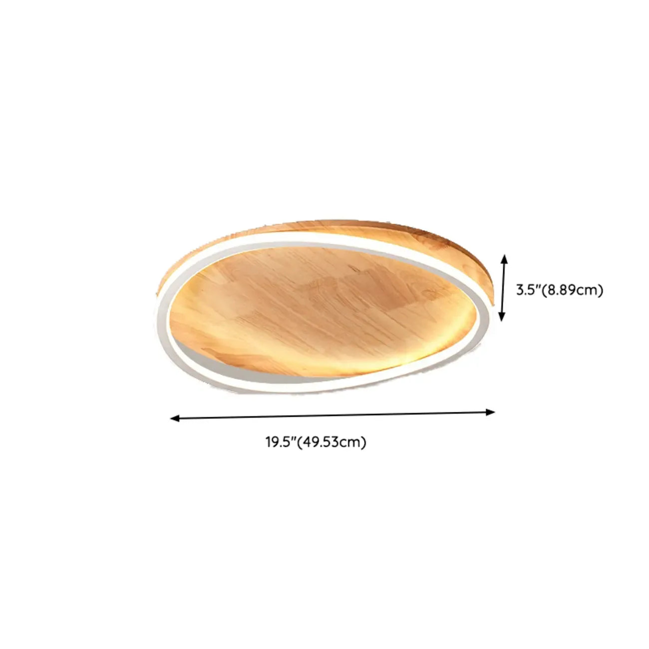 Plafonnier LED rond encastré en bois naturel nordique