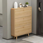 Meuble à chaussures étroit et moderne en bois massif pour petits espaces