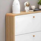 Meuble à chaussures étroit et moderne en bois massif pour petits espaces