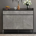 Meuble à chaussures moderne en bois gris avec plateau de rangement