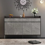 Meuble à chaussures moderne en bois gris avec plateau de rangement