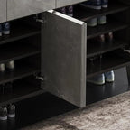 Meuble à chaussures moderne en bois gris avec plateau de rangement