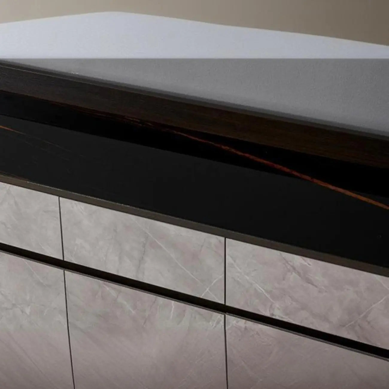 Meuble à chaussures moderne en bois gris avec plateau de rangement