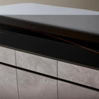 Meuble à chaussures moderne en bois gris avec plateau de rangement