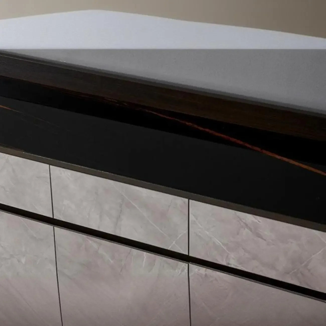 Meuble à chaussures moderne en bois gris avec plateau de rangement