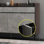 Meuble à chaussures moderne en bois gris avec plateau de rangement