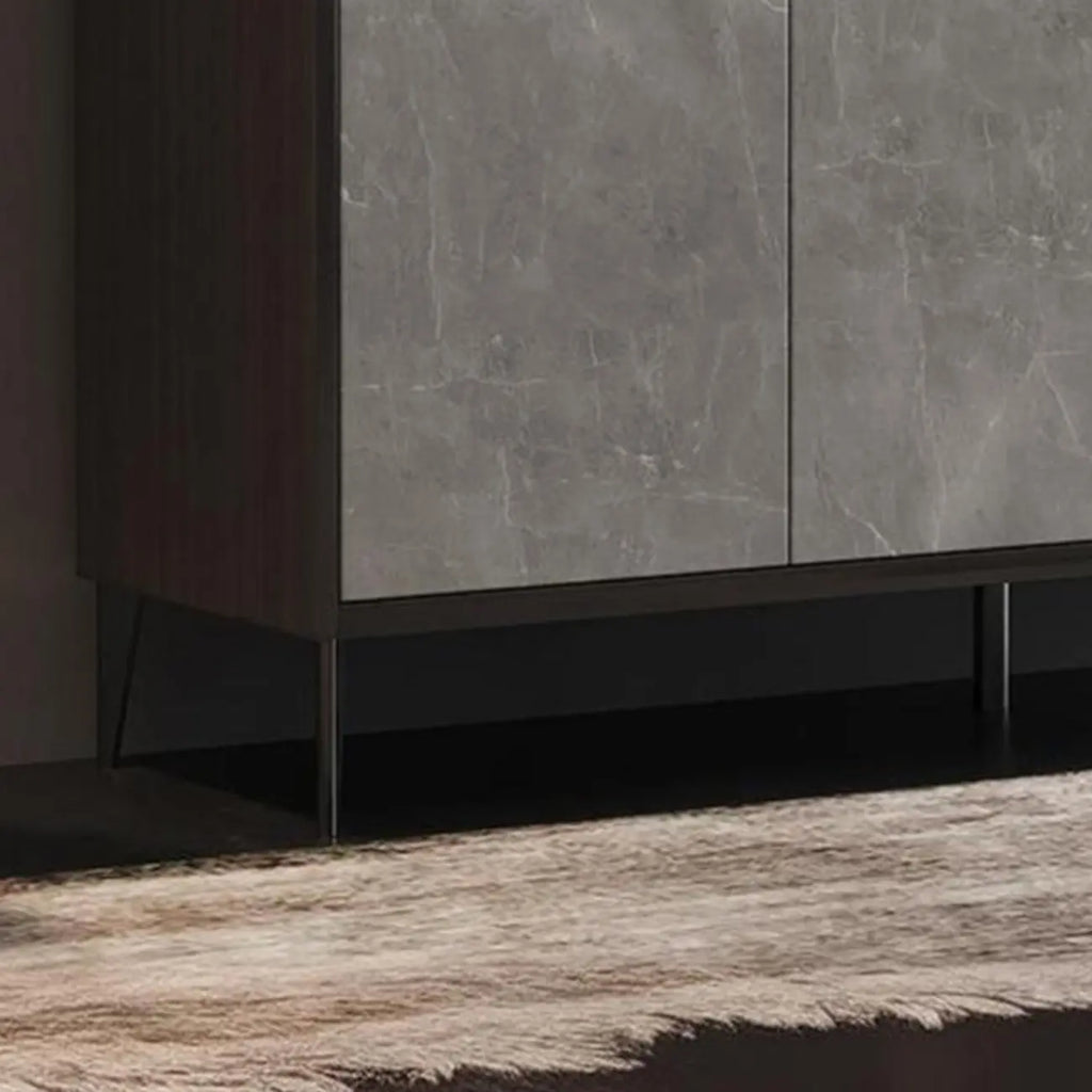 Meuble à chaussures moderne en bois gris avec plateau de rangement