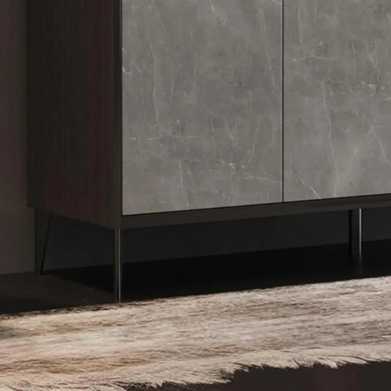 Meuble à chaussures moderne en bois gris avec plateau de rangement