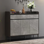 Meuble à chaussures moderne en bois gris avec plateau de rangement