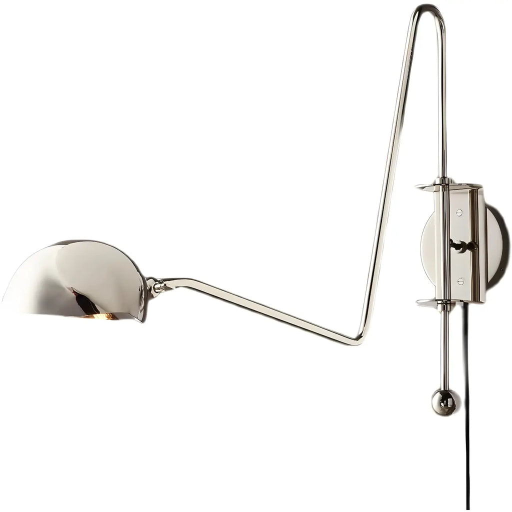 Applique murale à bras articulé avec abat-jour en cuivre à 1 lumière