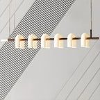 Suspension LED géométrique moderne à 6 lumières pour îlot de cuisine