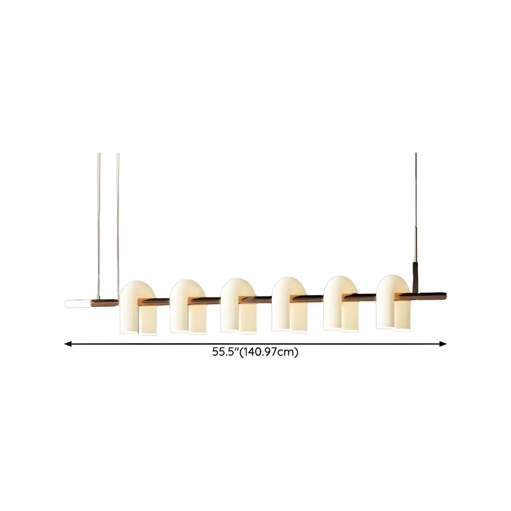 Suspension LED géométrique moderne à 6 lumières pour îlot de cuisine