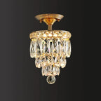 Plafonnier semi-encastré moderne à plusieurs niveaux en cristal pour couloir