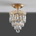 Plafonnier semi-encastré moderne à plusieurs niveaux en cristal pour couloir