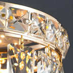 Plafonnier semi-encastré moderne à plusieurs niveaux en cristal pour couloir