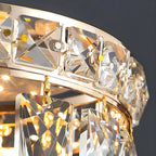 Plafonnier semi-encastré moderne à plusieurs niveaux en cristal pour couloir