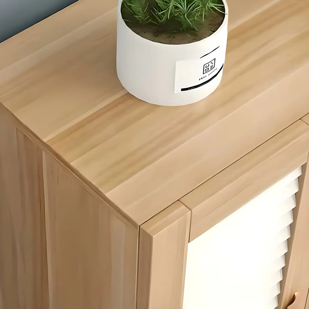 Meuble à chaussures en bois massif blanc à persiennes pour entrée