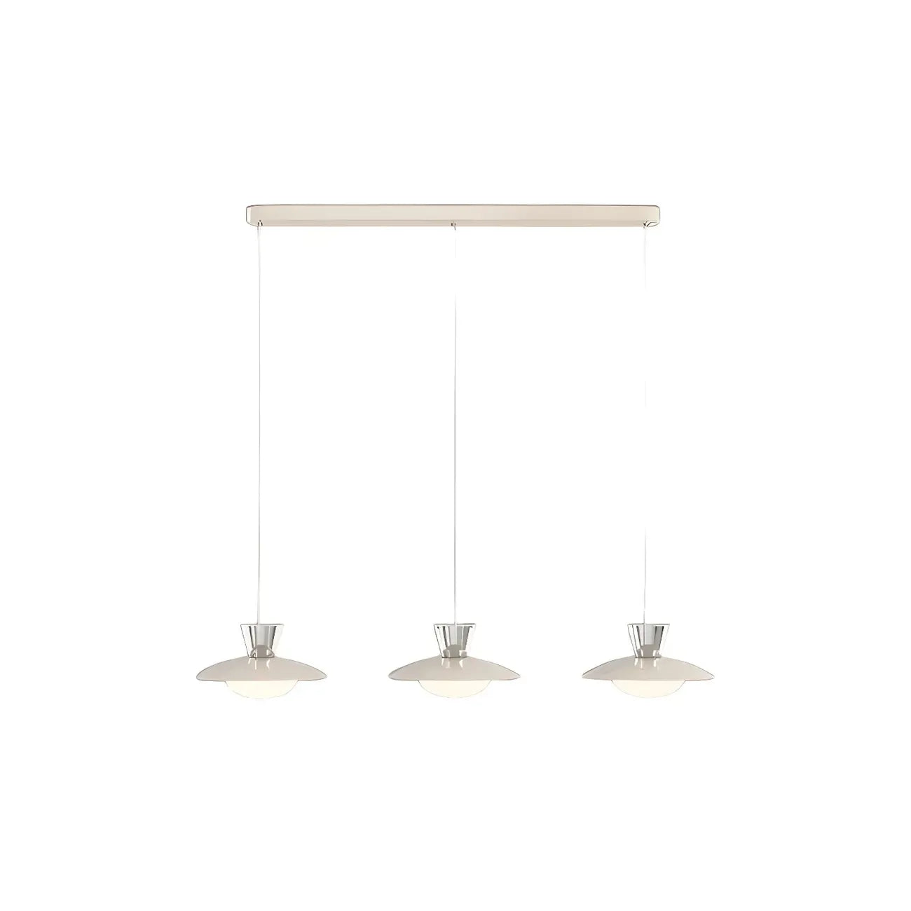 Suspension LED argentée moderne à intensité variable pour îlot de cuisine