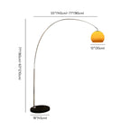 Lampadaire en acier arqué avec dôme en verre de style nordique