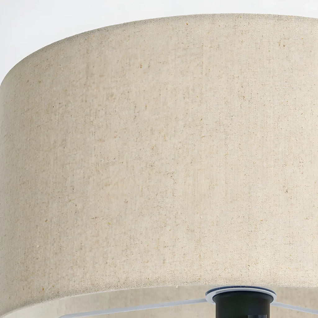 Lampadaire moderne trépied LED noir avec abat-jour cylindrique