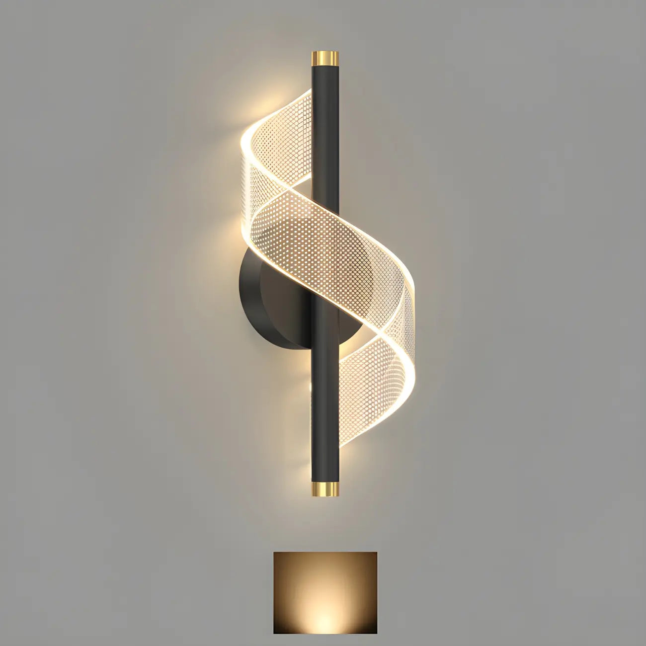 Applique murale LED spirale élégante et à intensité variable pour l'éclairage de la chambre