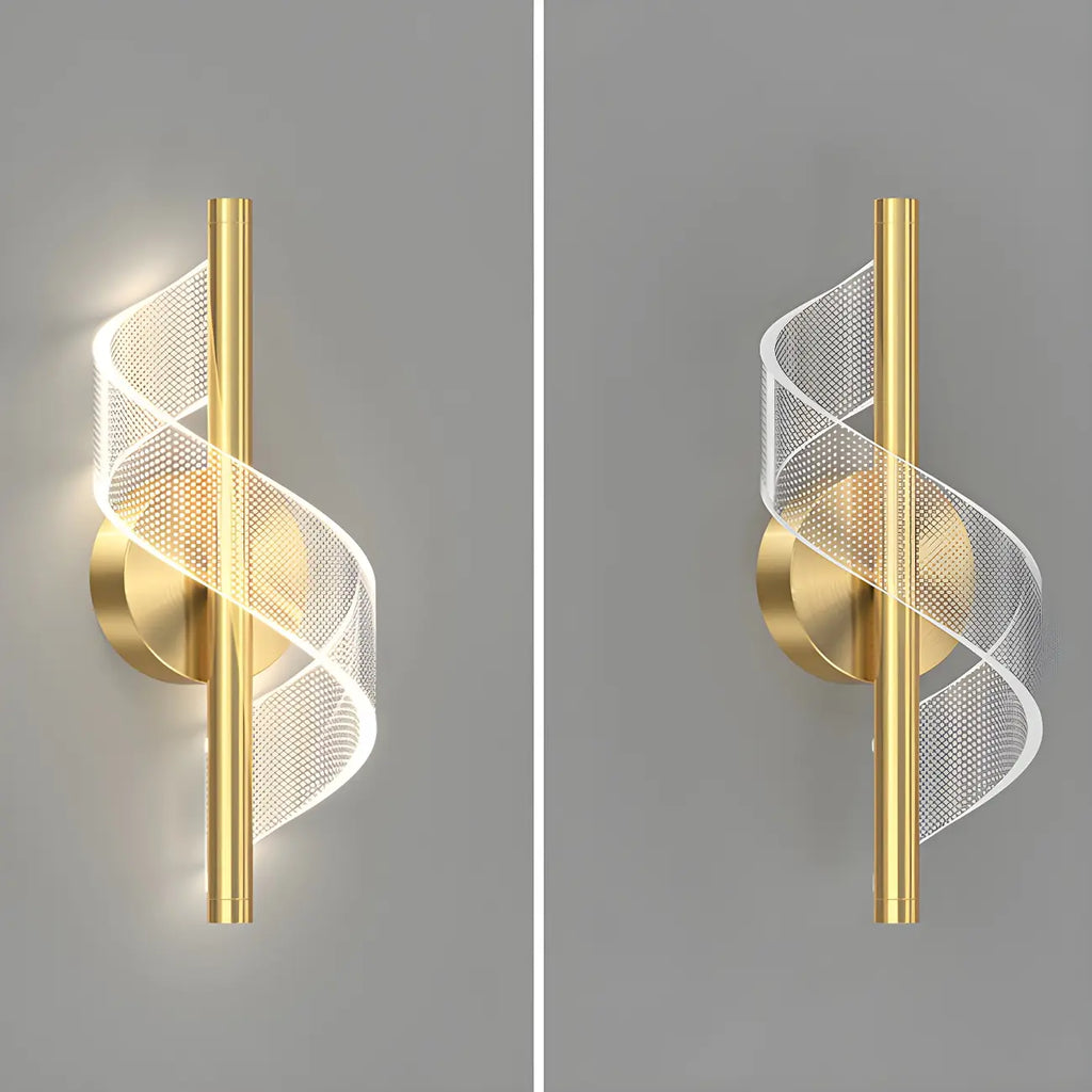 Applique murale LED spirale élégante et à intensité variable pour l'éclairage de la chambre