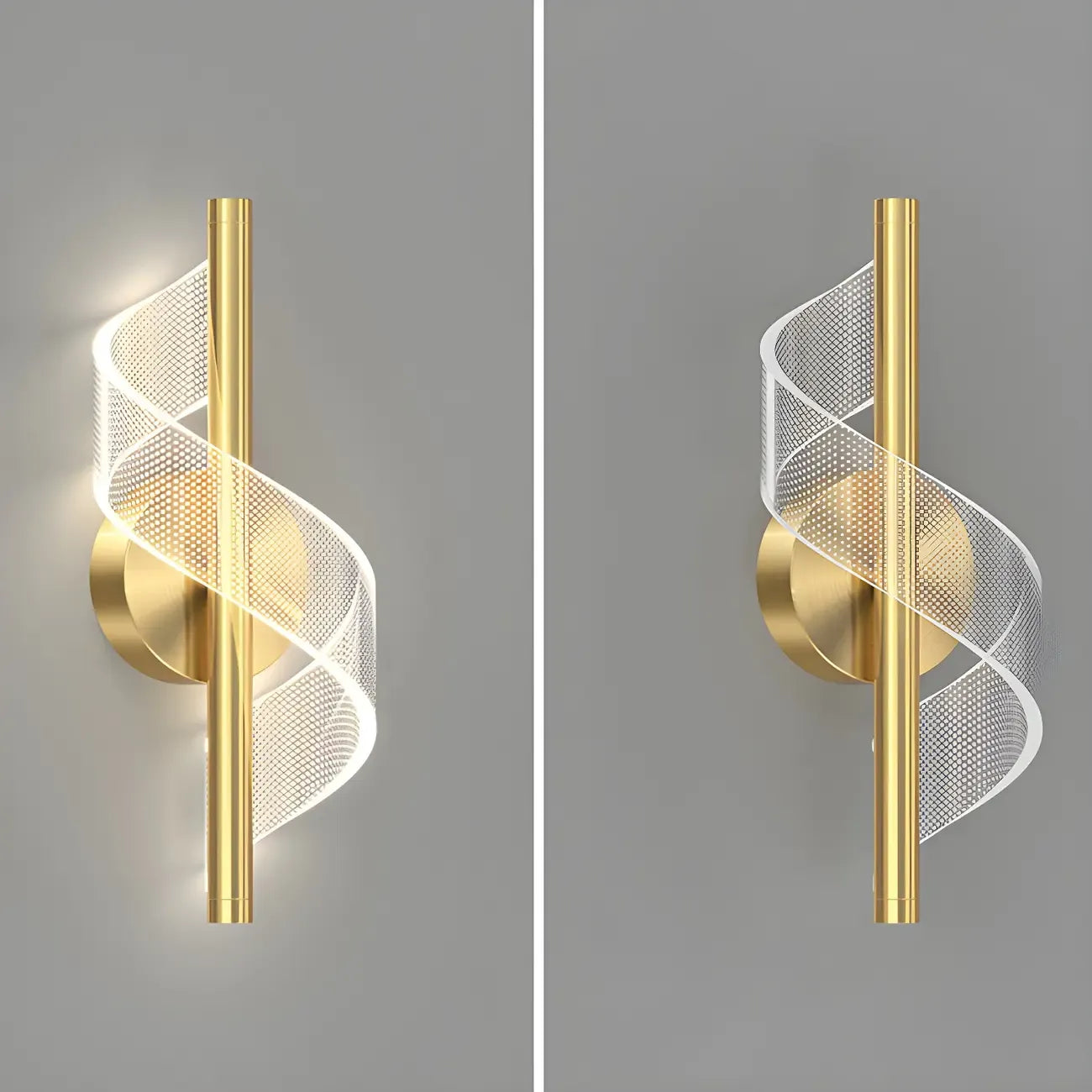 Applique murale LED spirale élégante et à intensité variable pour l'éclairage de la chambre