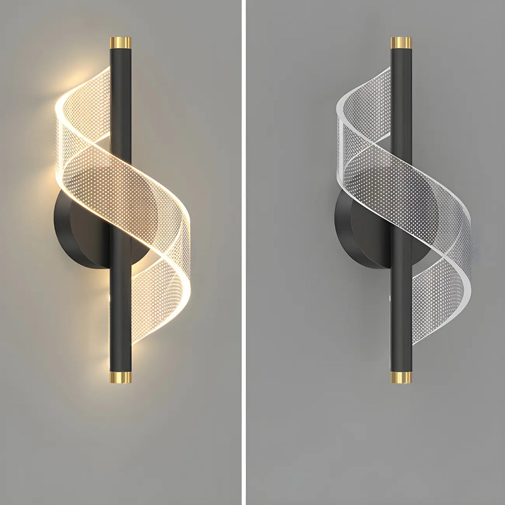 Applique murale LED spirale élégante et à intensité variable pour l'éclairage de la chambre